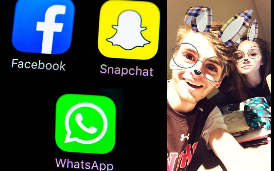 Facebook Snapchat Whatsapp logo and snap