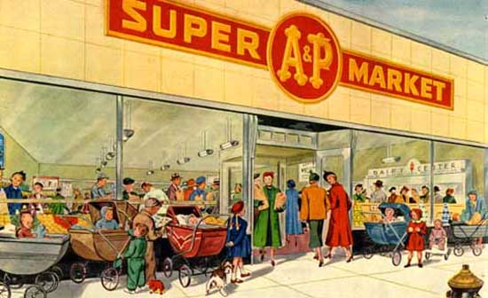 A&P Family store 1950's painting